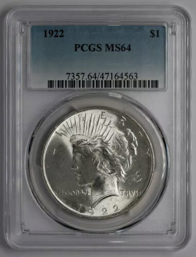 1922年ピースシルバーダラーPCGS MS64