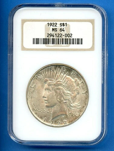 1922 P NGC MS64 ピースシルバードル 1ドル 米国造幣局コイン 1922-P MS-64 オールドファッティ 58,685円