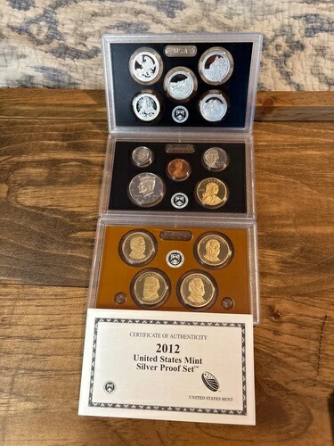 2012-S 米国造幣局 シルバープルーフセット（COA付き、14枚入り）