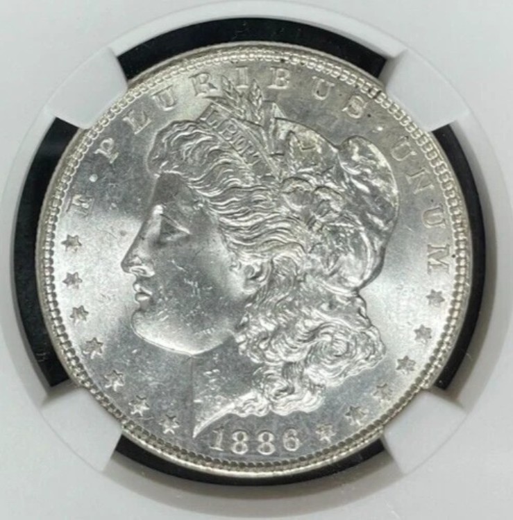 1886年 モーガン シルバードル ~ NGC MS 64 ~美しいコイン~REF#73-010
