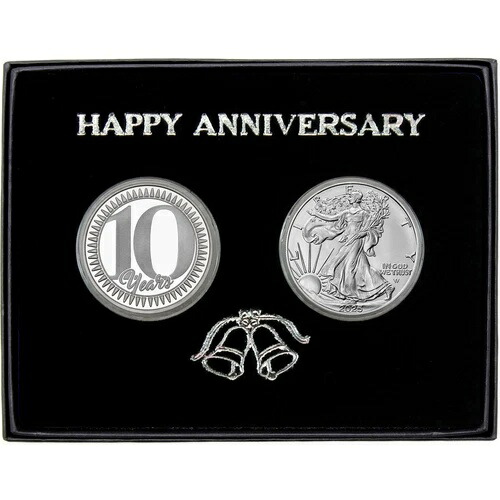 SilverTowneの10周年記念1オンスシルバーラウンド＆SAE BUギフトセット 58,685円