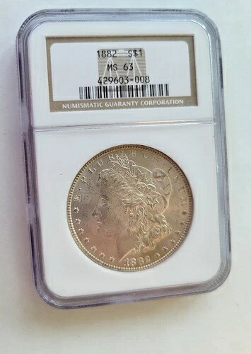 1882年モルガン銀貨、NGC MS-63