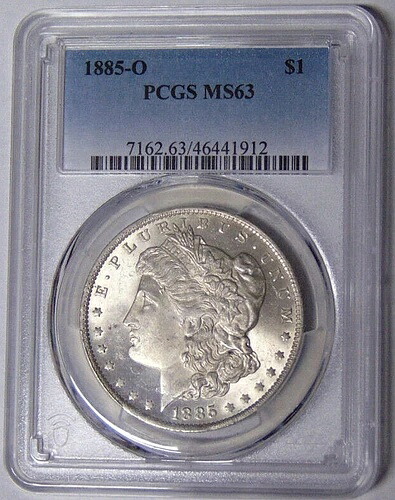 PCGS MS63 1885-O モルガン銀貨 ニューオーリンズ造幣局チョイス BU #46441912