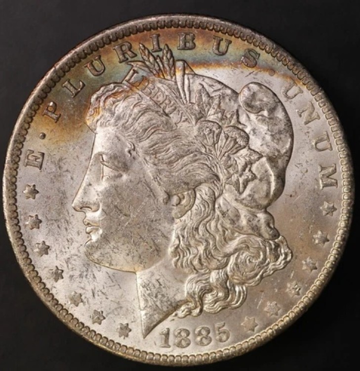 1885年 O モルガン シルバードル 新品（トーン加工済み） 地元コレクションより ロット AA-8337