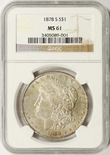 1878-S 1ドル モルガン・ダラー NGC MS61 58,685円