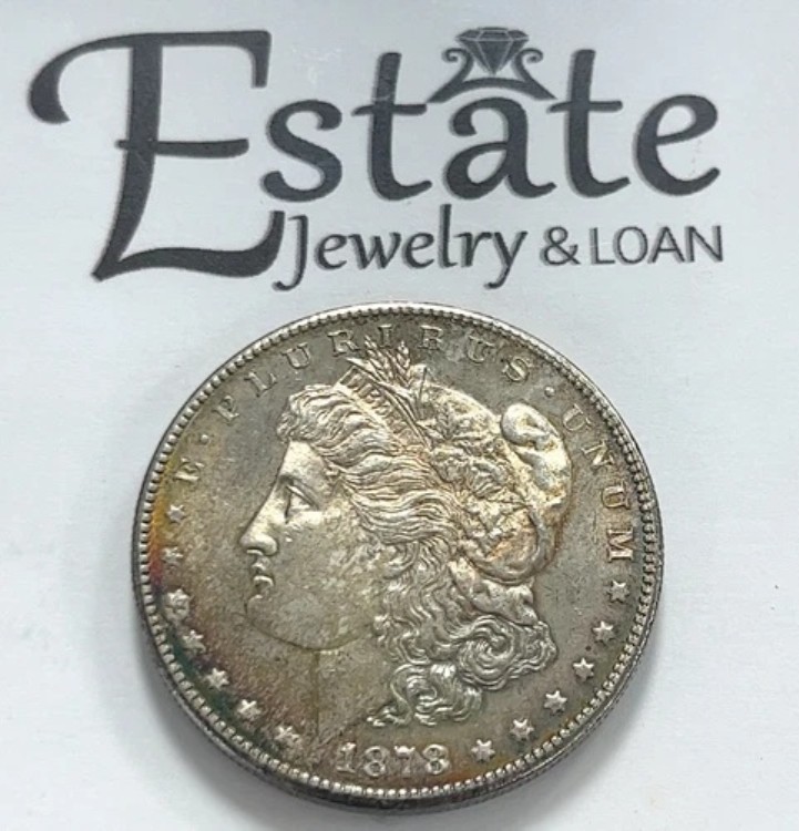 1878-S モーガン銀貨 素晴らしい発見 90% 良好 + + 状態 良好な詳細