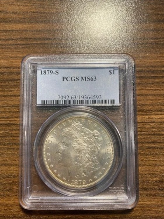 1879-S モルガン銀貨 $1 PCGS ミントステート 63 MS 63