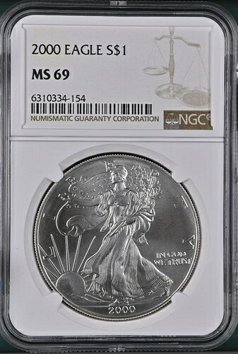 MS69 2000 アメリカンシルバーイーグル NGC ブラウンラベル
