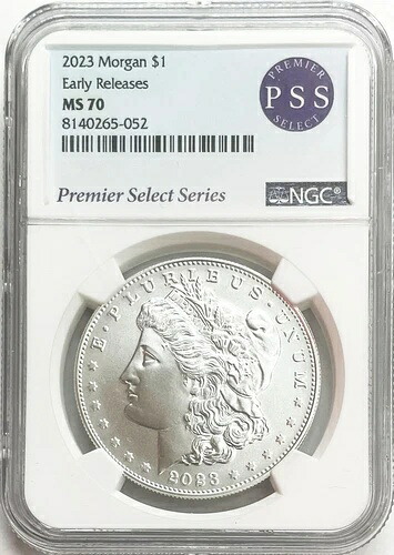 2023年 米国モルガン銀貨 1ドル NGC ミントステート 70 早期リリース