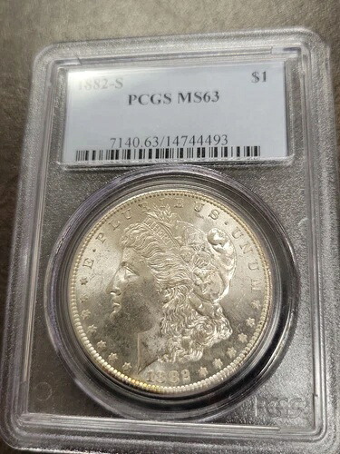 1882-S $1 MS63 モルガン 90% 銀貨 PCGS 鑑定済み 認定米ドル