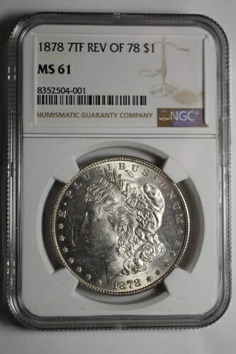 1878年 モルガン銀貨 MS61 NGC #001 58,685円