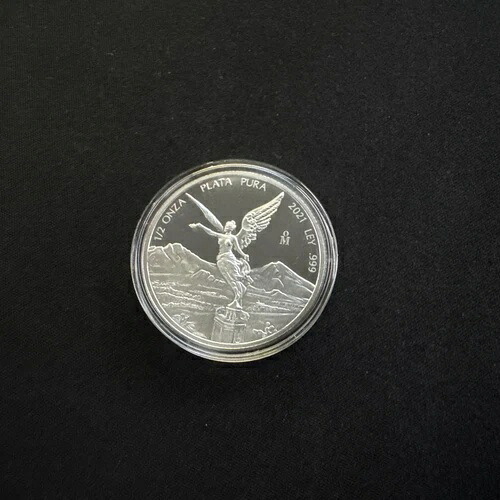 2021年 メキシコ 1/2オンス プルーフ シルバー リベルタッドコイン（カプセル入り）**鋳造枚数が少ない年**