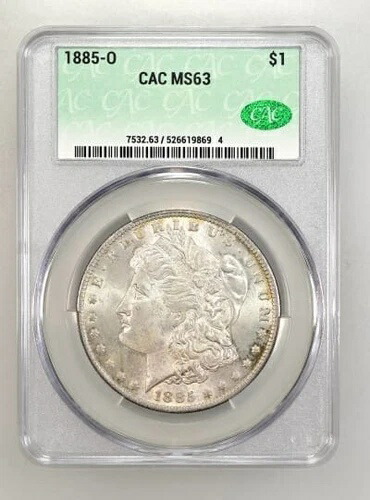 1885 O CACG MS63 モルガン銀貨 1ドル 米国造幣局コイン 1885-O MS-63 CAC 58,685円