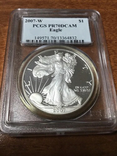 2007-W アメリカン シルバー イーグル プルーフ PCGS PR70DCAM