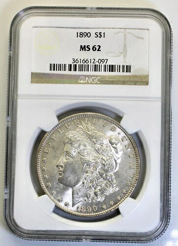 1890-P モルガン銀貨 ~ NGC MS62