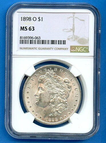 1898 O NGC MS63 モルガン銀貨 1ドル 米国造幣局発行 1898-O MS-63 ブラストホワイト