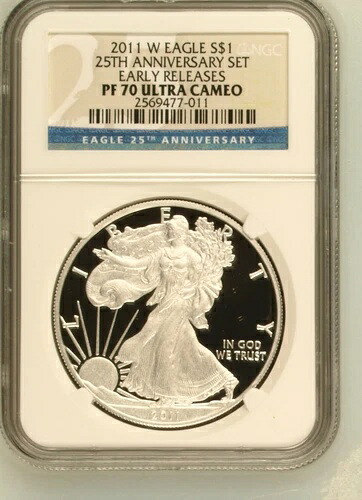 2011 シルバーイーグルス NGC PF-70 ウルトラカメオ 25周年記念セット 早期リリース