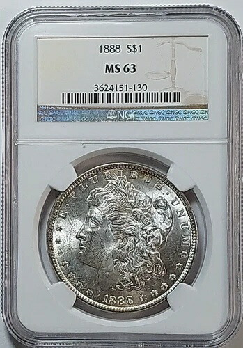 1888-P モーガン シルバー ドル 1ドル NGC MS63