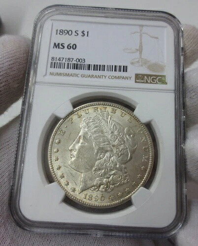 1890-S モルガン・ダラー NGC MS60（より良い日付） 58,685円
