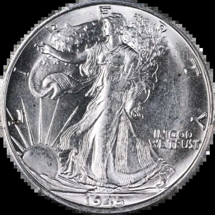 1945-S ウォーキング・リバティ・ハーフ PCGS MS64 素晴らしい外観 素晴らしい光沢 58,685円