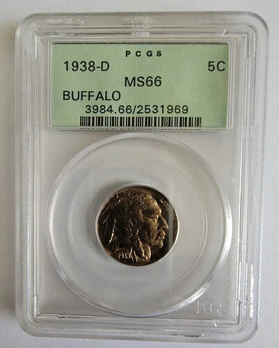 1938-D PCGS MS66 バッファローニッケル