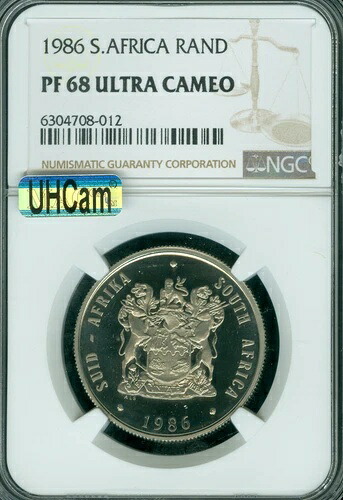 1986年 南アフリカ 1ランド NGC PF68 MAC UHCam 2ND 最高級グレード MAC スポットレス