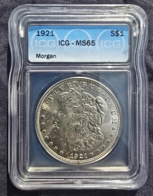 1921 年モルガン ダラー?ICG MS 65? 宝石 ?? 高品質ホワイト!
