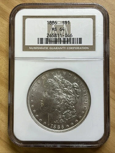 1886年 1ドル モルガン銀貨 - NGC MS64