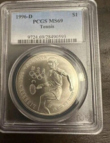 1996年 D オリンピック テニス記念 シルバー ダラー PCGS MS69 #0066