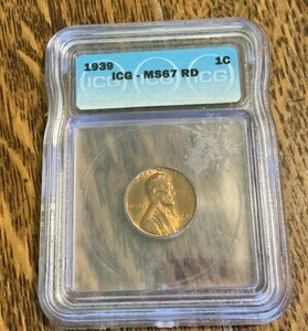 1939年リンカーン・ウィート・セント MS67 レッド ICG #2