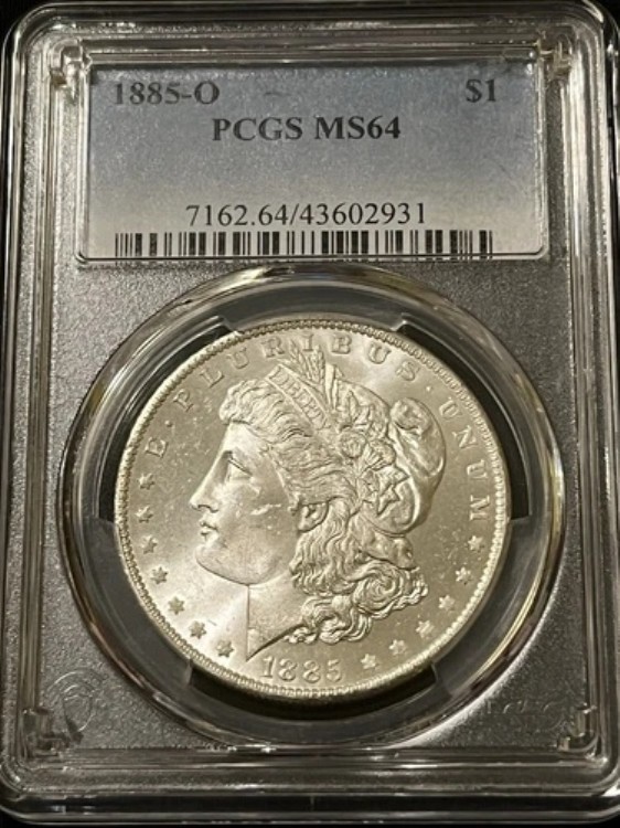 1885年 O モルガン銀貨 PCGS Ms64