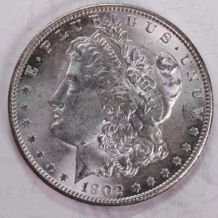 1902-O モルガン銀貨、ジェムミントステート、未流通コイン、ストア番号 2027