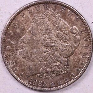 1885年モルガン銀貨、ミントステート未流通コイン、ストア番号DR0037
