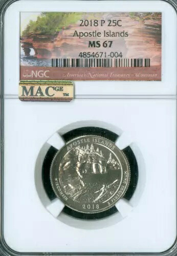 2018 P アポストル アイランド クォーター NGC MS67 MAC スポットレス。 52,800円