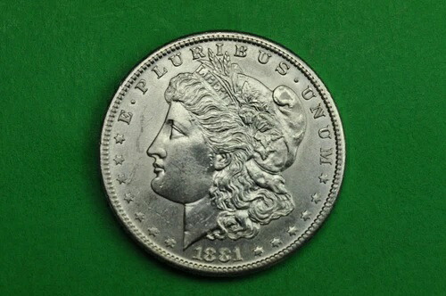1881-S BU モルガン米国銀貨（90%銀）