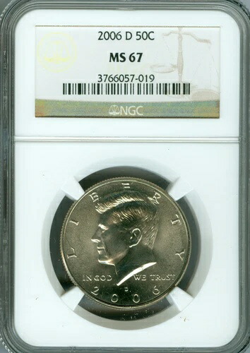 2006 D ケネディ ハーフ ダラー NGC MS67 2nd 最高級グレード ビジネス ストライク。