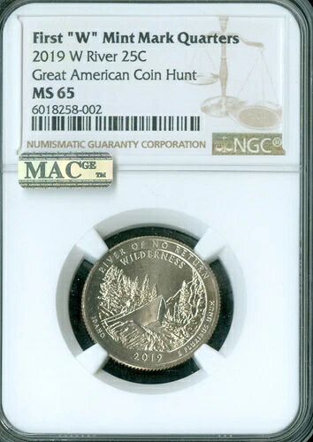 2019 W QUARTER RIVER OF NO RETURN NGC MS65 PQ MAC スポットレス。 52,800円