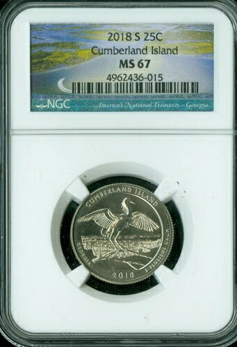 2018 S カンバーランド クォーター NGC MS67 2nd 最高級グレード。