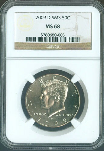 2009 D ケネディ ハーフ ダラー NGC MS68 SMS 。