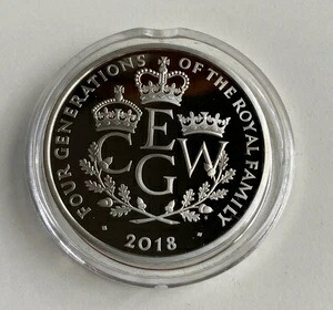 ロイヤルミント 4世代王室記念 2018年 英国 5ポンド（5ポンド）銀貨 プルーフコイン