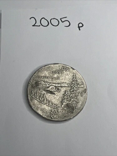 2005年 P オレゴン クォーター 金貨「取り消し線」エラー。重大なエラー！希少！