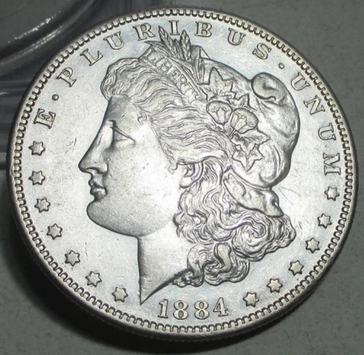 1884-S モーガン シルバー ドル **CH/AU** 希少な米国コイン。