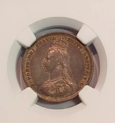希少なイギリス1シリング1889年NGCシルバーUKスモールバスト(希少AU-SL154)