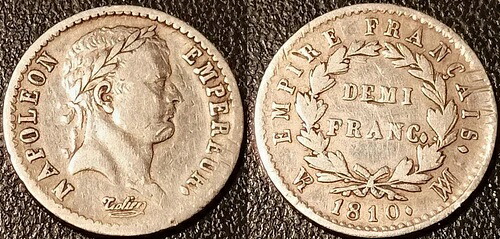ナポレオン1世 - ハーフシルバーフラン 1810年 MA、マルセイユ TTB 非常に希少！ F.178/19｜WORLD RESOURCE【KING店】