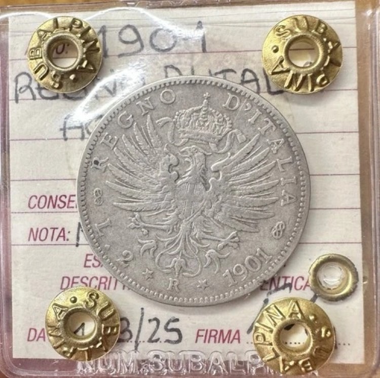 イタリア王国 2 Livres Eagle 1901 非常に希少な未開封 Qbb Subalpina｜WORLD RESOURCE【KING店】