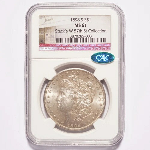 1898-S モルガン銀貨 NGC MS61 スタックス CAC