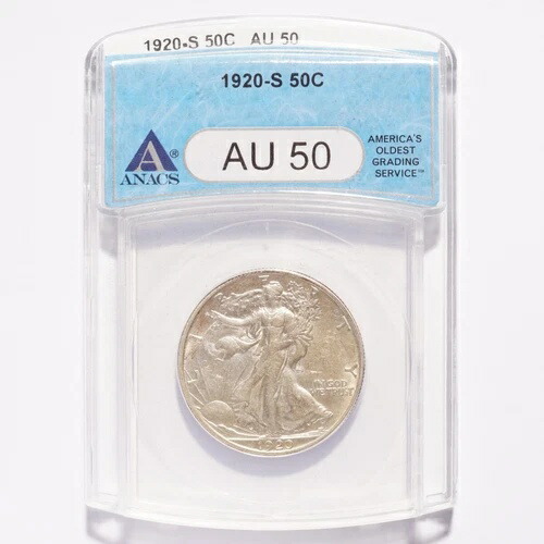 1920年代 リバティウォーキング シルバー ハーフドル ANACS AU50