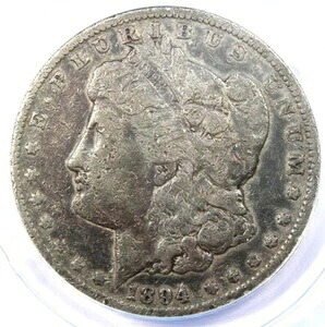 1894-P モーガン シルバー ダラー 1 ドル コイン 1894 - ANACS VG8 詳細認定 - 希少!
