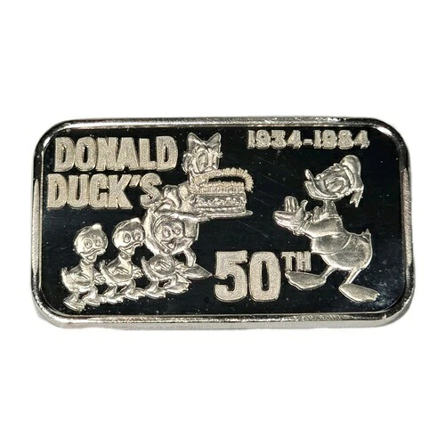 1984年 ディズニー ドナルドダック 50周年記念 グレートハウスプロダクションズ 1オンス シルバーバー レア