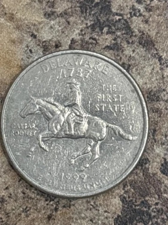 希少 1787 1999 “D” デラウェア *最初の州 25セント硬貨* シーザー・ロドニー